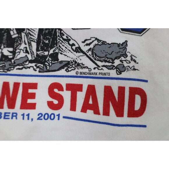 Vintage Y2K Mens Medium United We Stand September 11 Twin Towers Sweatshirt - Picture 9 of 14